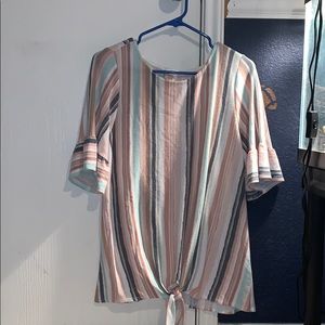 Puff sleeve stripped boutique shirt
